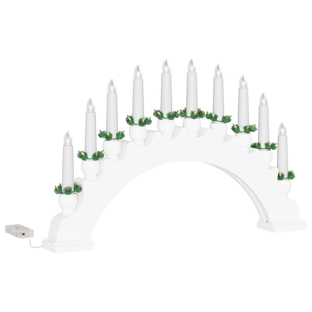 Christmas Candle Arch with 10 LED Candles White 47 x 5 x 29 cm